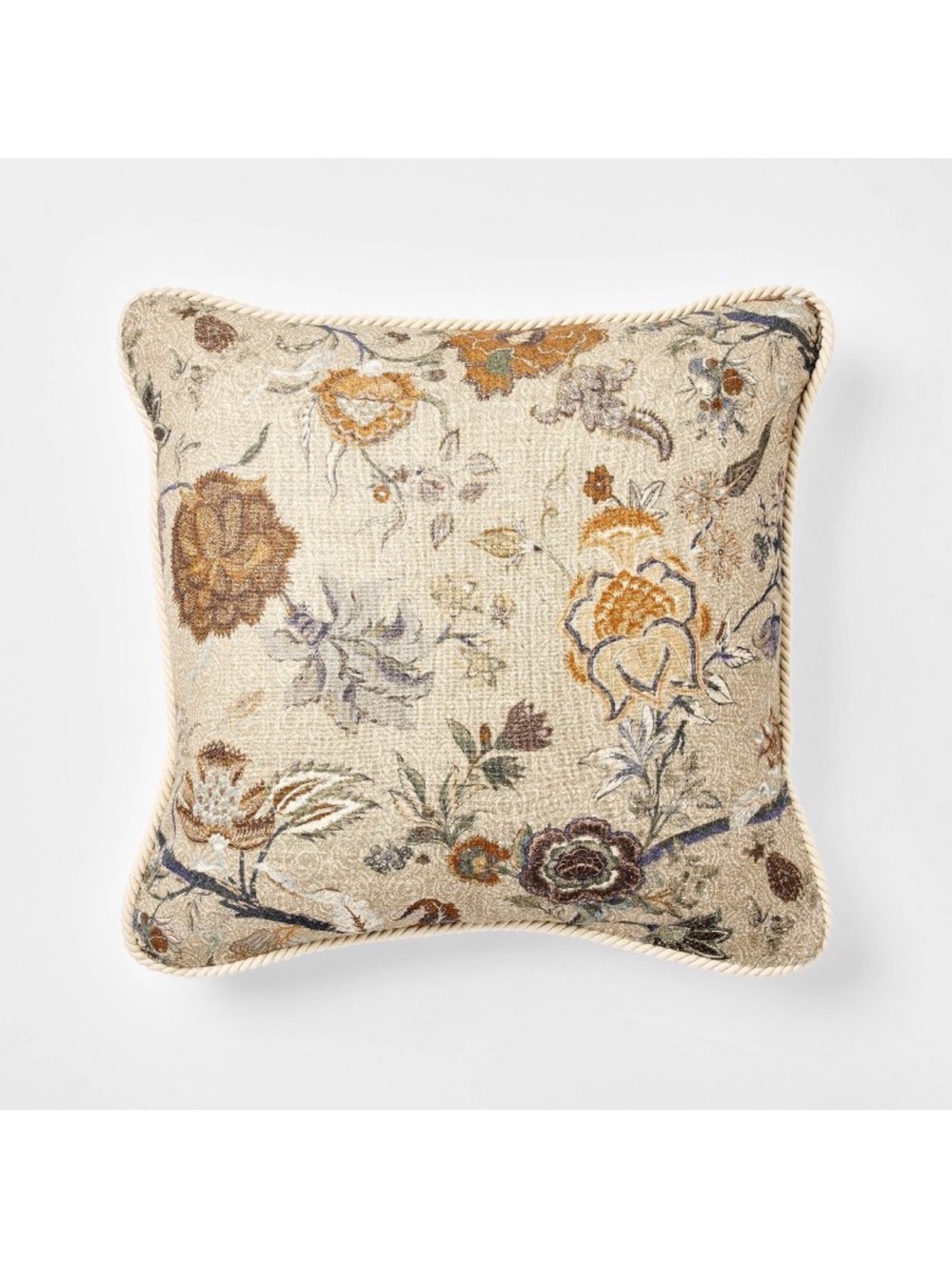 Studio McGee Floral with Trim Cord Beige. 20” x 20”